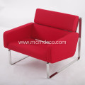 Red Cashmere Fabric Lounge Sofa